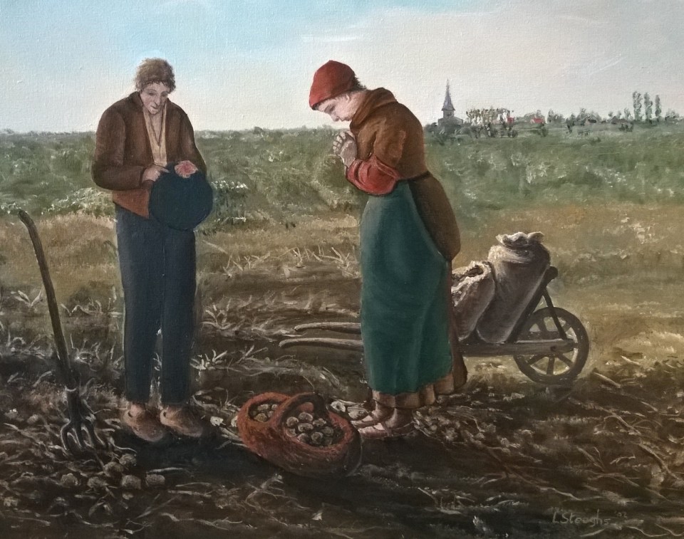 Angelus Gebed Middaguur - Schilderij Louis Steeghs