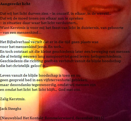 2015 Kerstwens in Nieuwsblad Het Kontakt