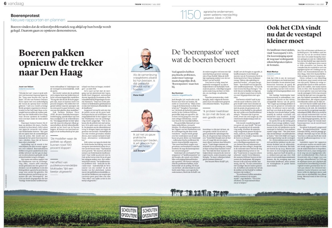 2021 Artikel Boerenpastors - Trouw 7 juli