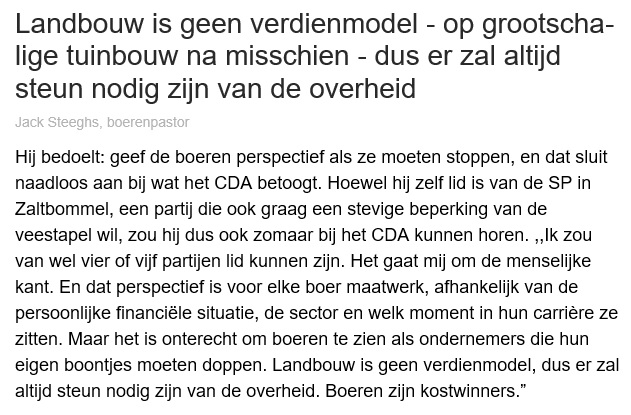 2021 Landbouw geen verdienmodel maar kostwinnersmodel - Boerenpastor Jack Steeghs in BD 7 juli
